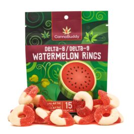 CannaBuddy Delta 8 / Delta 9 Watermelon Rings (300 mg Total Delta 8 THC + 300 mg Total Delta 9 THC)