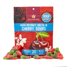 CannaBuddy High Potency Delta 8 Cherry Sours (1000 mg Total Delta 8 THC)
