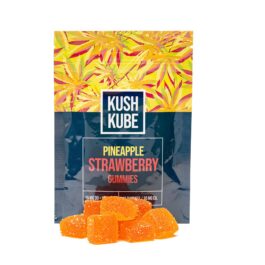 Kush Kube Delta 9 + CBD Gummies – Pineapple Strawberry (150 mg total Delta 9 THC + 150 mg Total CBD)