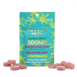 PharmaTHC Euphoria Blend Gummies – Raspberry Lemonade (2000 mg Total Cannabinoids)