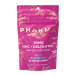 PharmaTHC HHC / Delta 9 THC Gummies – Blue Raspberry (400 mg Total HHC + 200 mg Total Delta 9 THC)